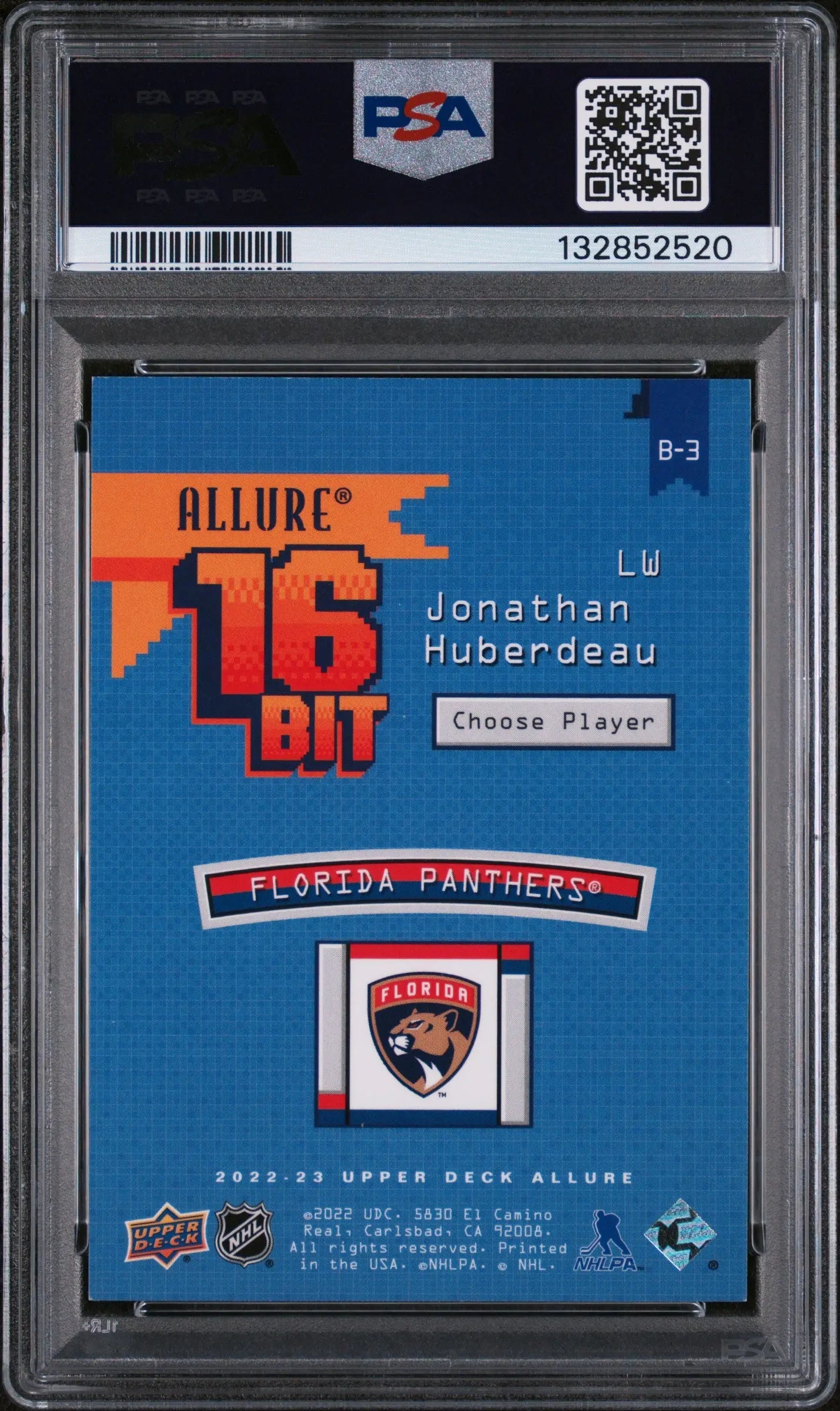 Jonathan Huberdeau Allure 16 Bit PSA 9 SSP Case Hit 2022-23 Upper Deck 