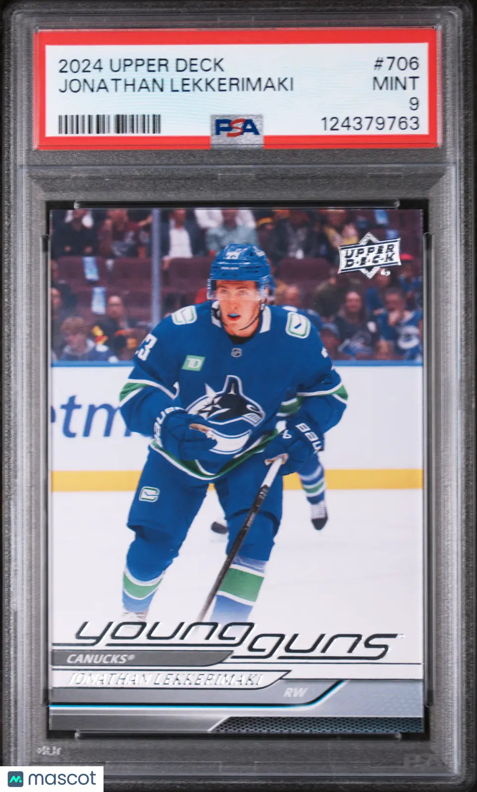 Jonathan Lekkerimaki PSA 9 Young Guns RC Rookie 2024-24 24-25 Upper Deck 