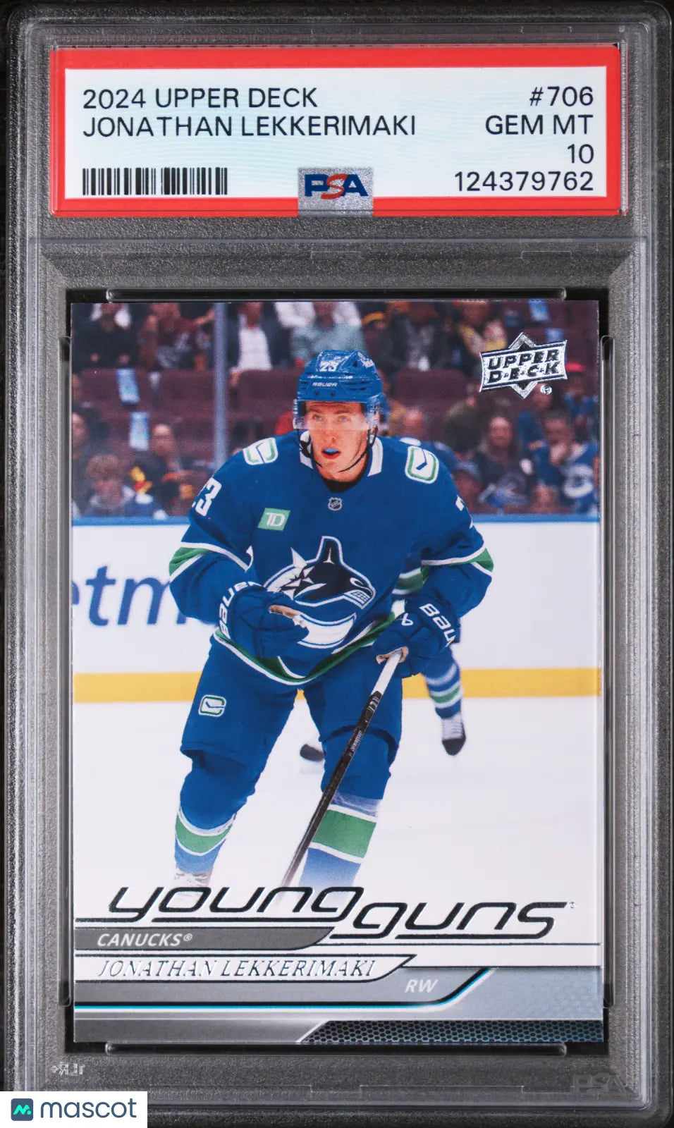 Jonathan Lekkerimaki Young Guns PSA 10 RC Rookie UD 2024-25 Upper Deck 