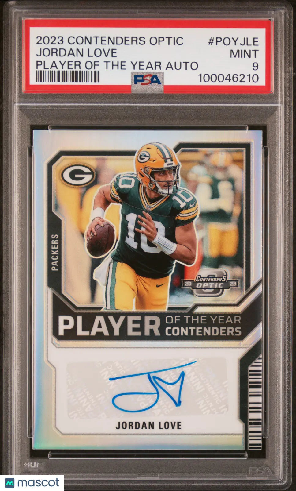 Jordan Love /50 Optic Player of the Year Auto PSA 9 2023 Contenders 