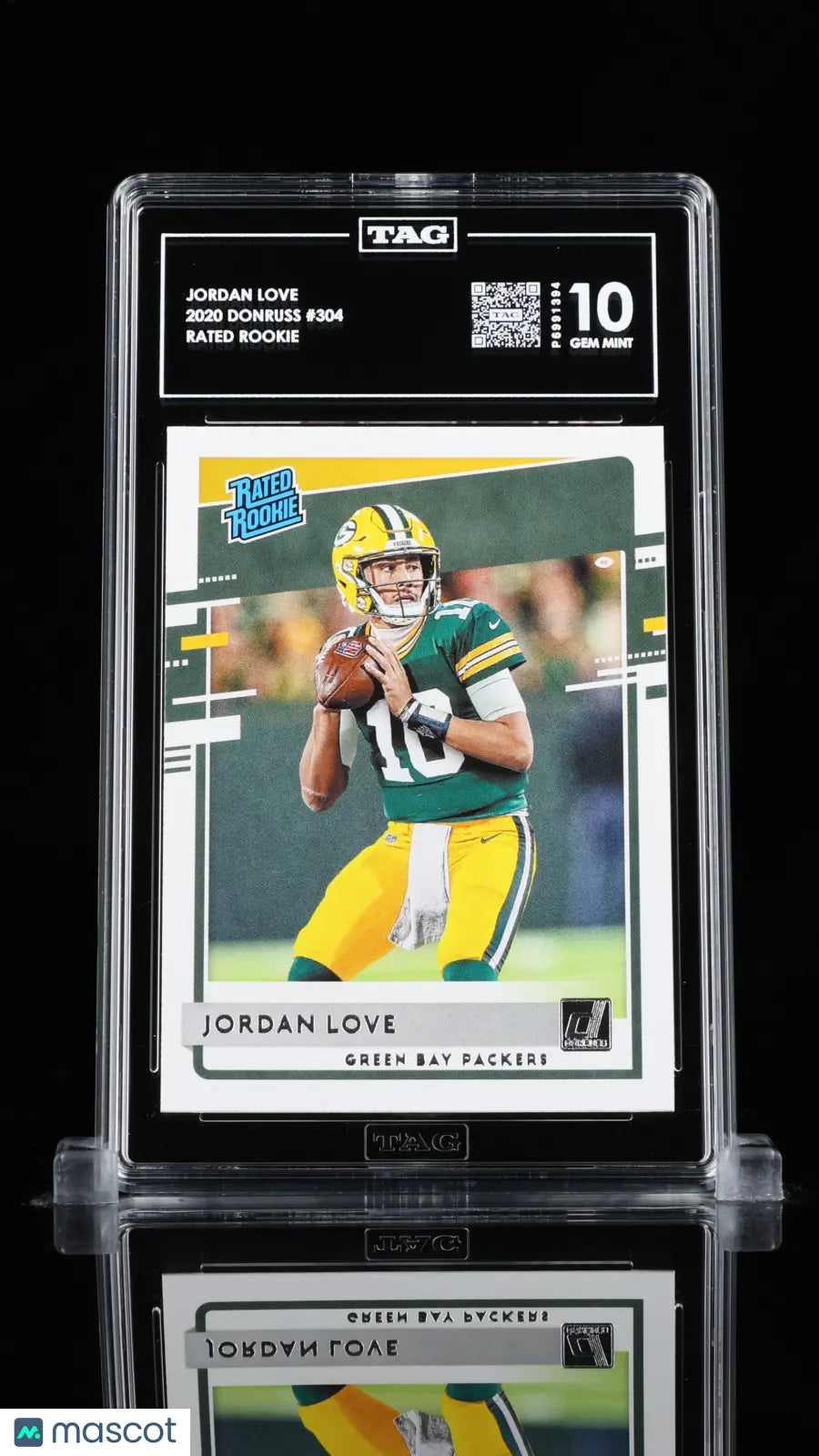 Jordan Love Rated Rookie TAG 10 Gem Mint RC 2020 Donruss 304 