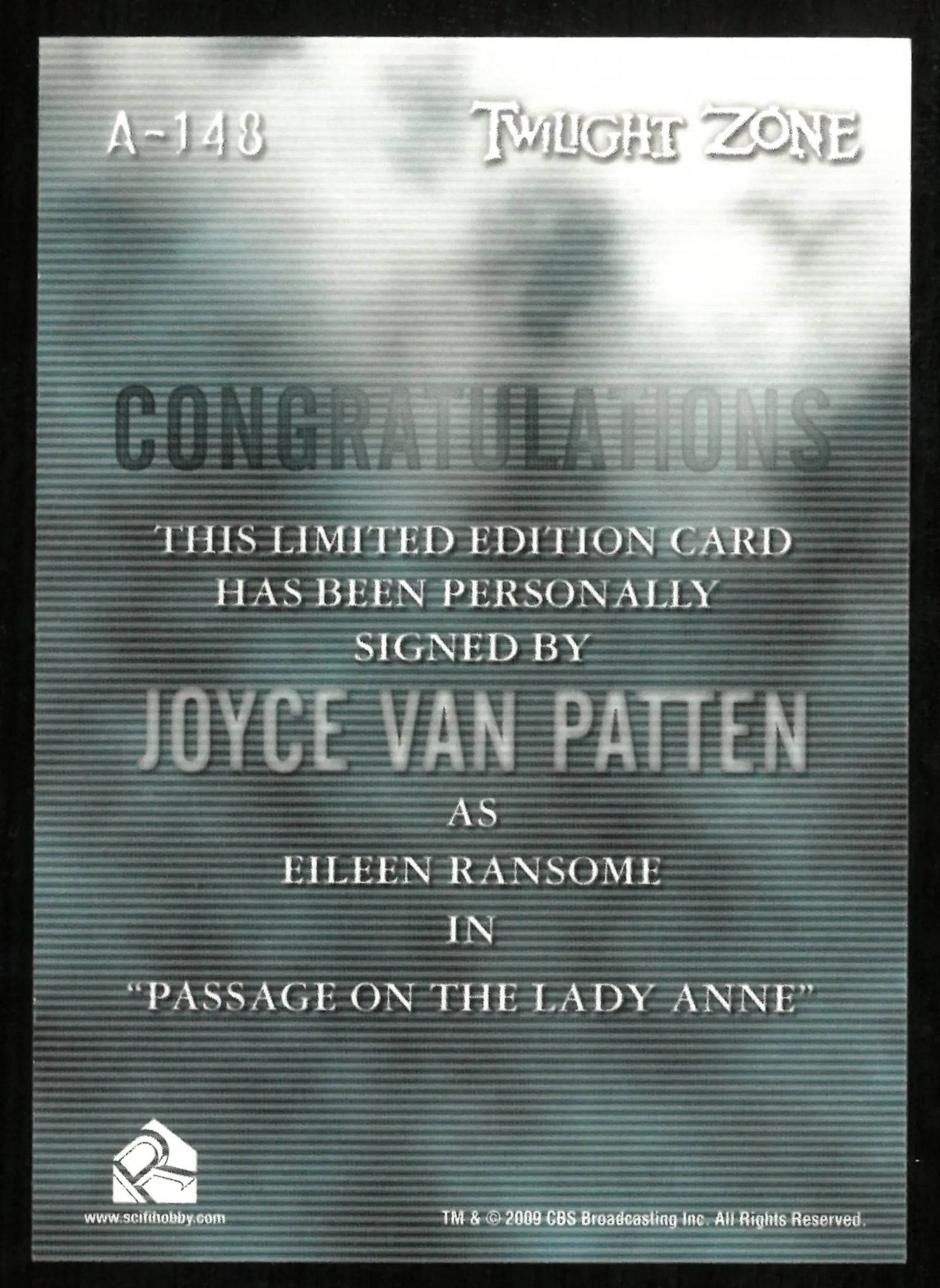 Joyce Van Patten as Eileen Ransome Twilight Zone Auto Autograph #A-148 