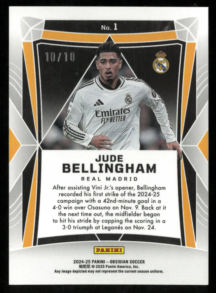 Jude Bellingham Obsidian /10 GOLD 10/10 2024-25 #1 