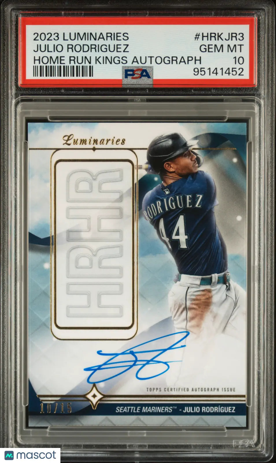Julio Rodriguez /15 PSA 10 2023 Topps Luminaries Home Run Kings Autograph 
