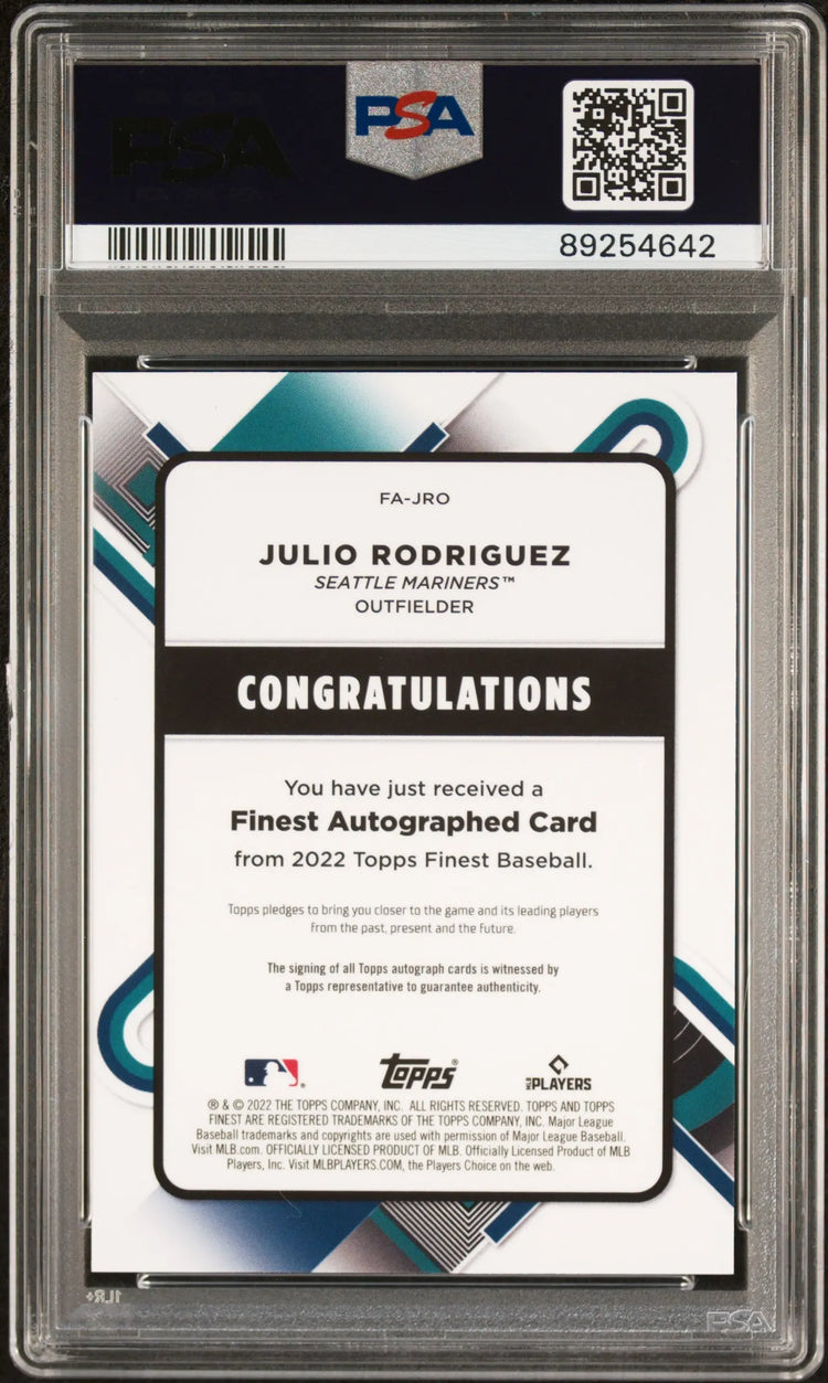 Julio Rodriguez Auto /99 PSA 10 2022 Topps Finest RC Rookie 