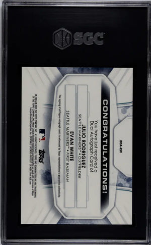 Julio Rodriguez Evan White /25 Dual Auto Sterling 2020 Bowman SGC 9.5 