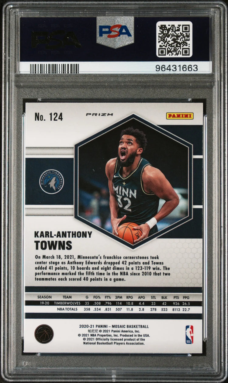 Karl-Anthony Towns PSA 10 Genesis SP SSP Mosaic 2020-21 20-21 Panini 