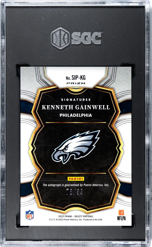 Kenneth Gainwell Auto Blue SGC 10 2022 Panini Select Prizm GEM 