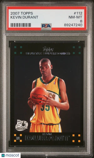 Kevin Durant 2007-08 Topps RC Rookie PSA 8 #112 07-08 Seattle Supersonics 