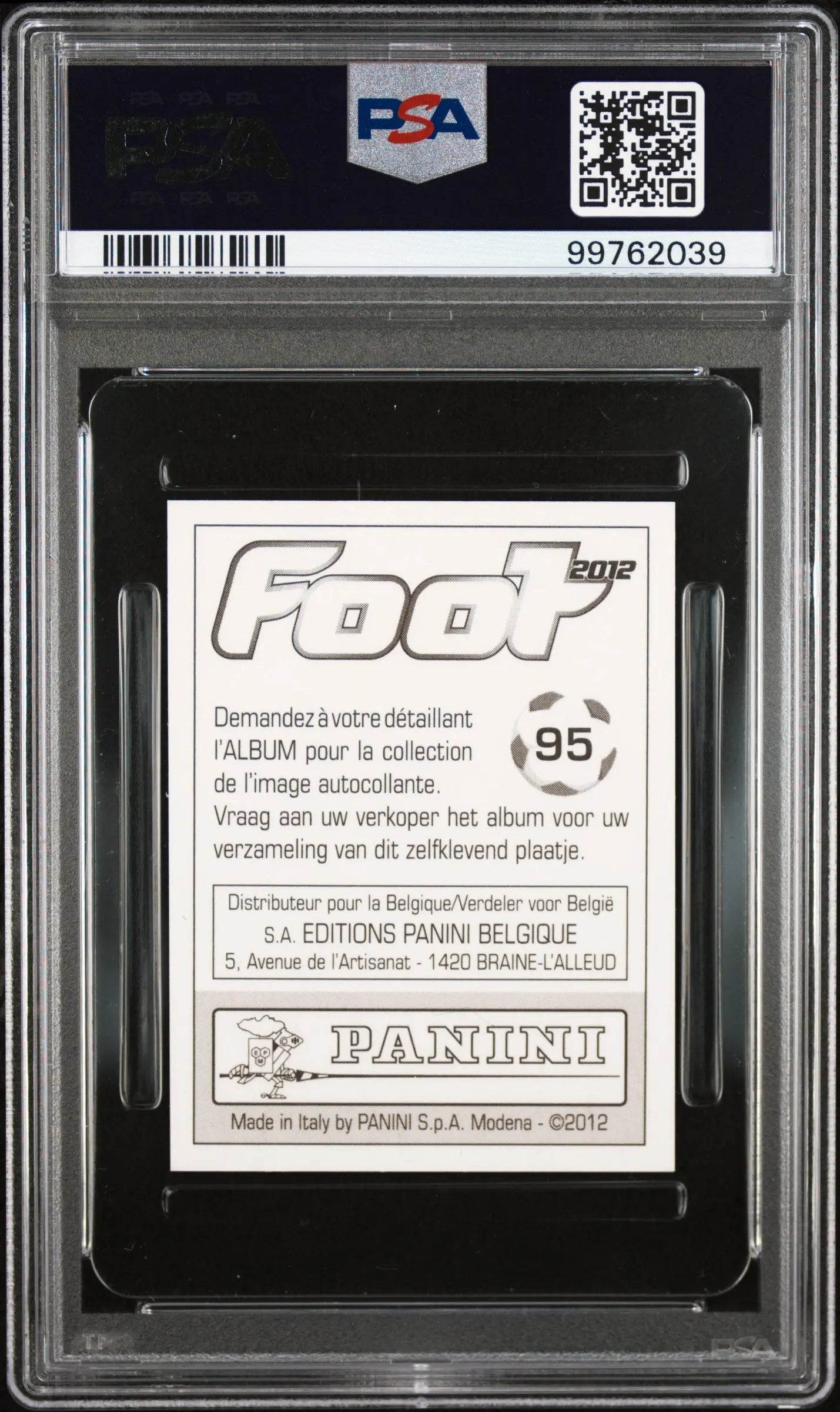 Kevin de Bruyne 2011 Panini Foot Belgium PSA 9 LOW POP RC Rookie 