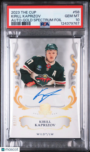 Kirill Kaprizov /12 UD The Cup Autograph Gold Spectrum Foil Auto 2023-24 23-24 