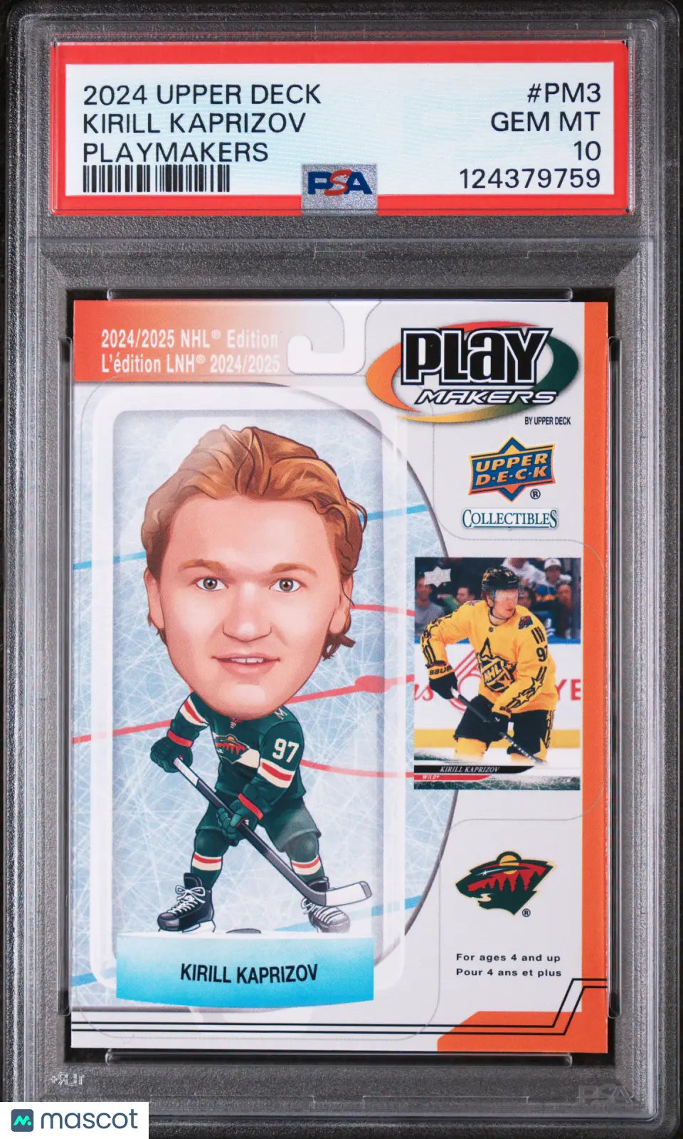 Kirill Kaprizov Playmakers SP SSP PSA 10 GEM Pop 3 2024-25 24-25 Upper Deck UD 