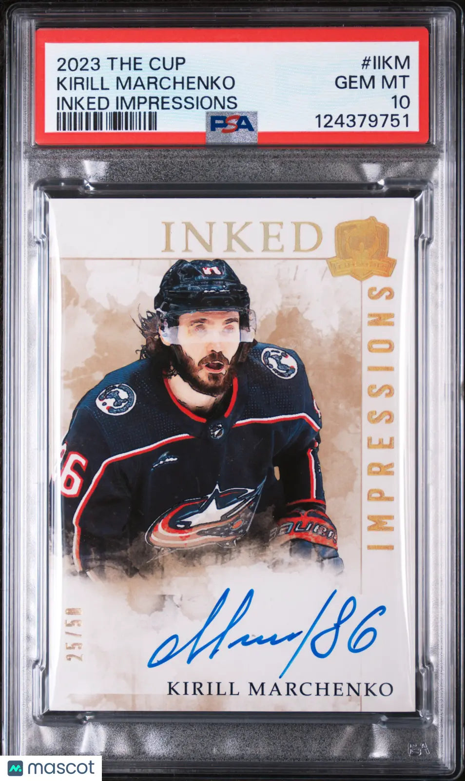 Kirill Marchenko /50 Inked Impressions UD The Cup PSA 10 RC Rookie 2023-24 Auto 