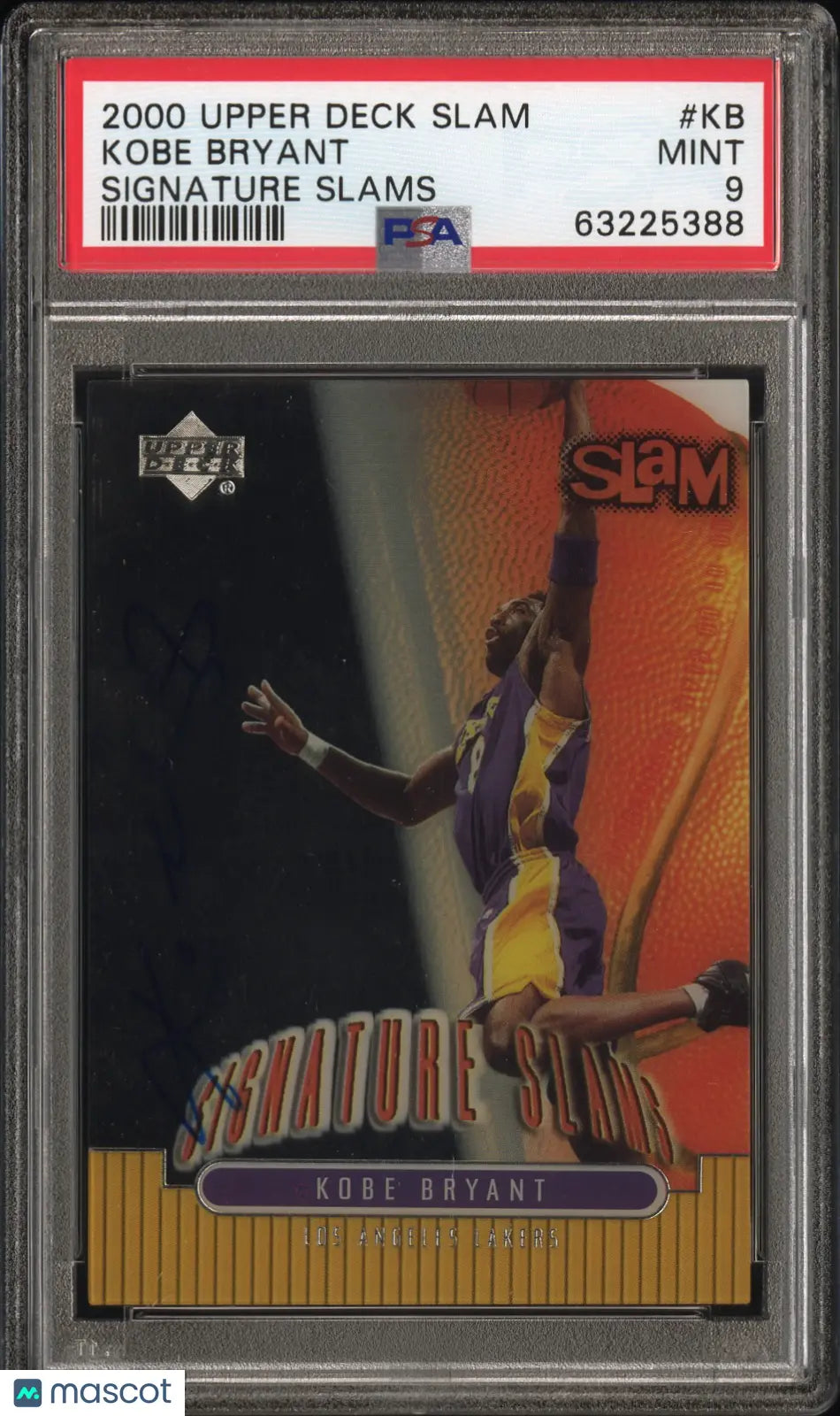 Kobe Bryant Auto 2000-01 PSA 9 Upper Deck Slam Signature Slams POP 11 NO 10 