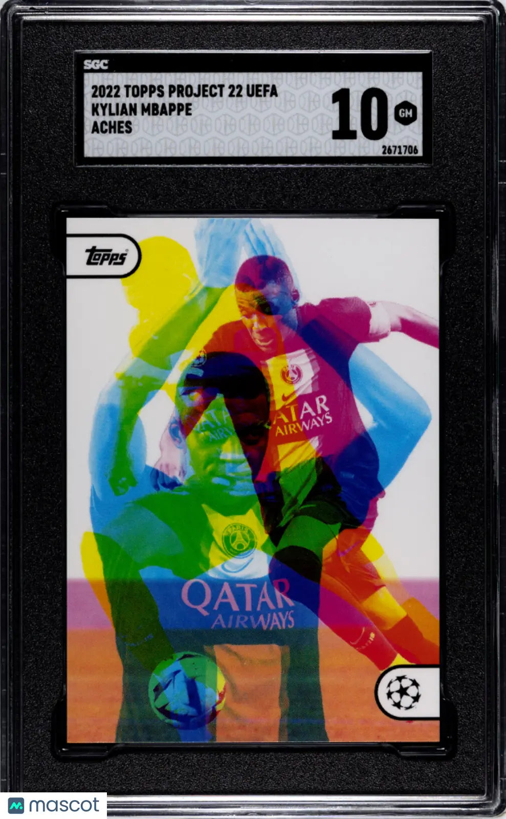 Kylian Mbappe Aches SGC 10 GEM 2022 Topps Project 22 UEFA 