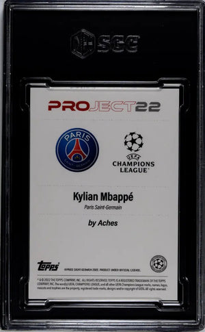 Kylian Mbappe Aches SGC 10 GEM 2022 Topps Project 22 UEFA 