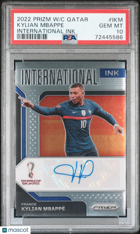 Kylian Mbappe Auto PSA 10 2022-23 Prizm World Cup Qatar International