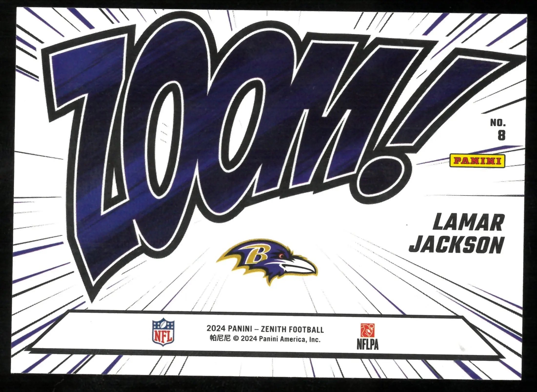 Lamar Jackson ZOOM! 2024 Panini Zenith SP SSP /25 