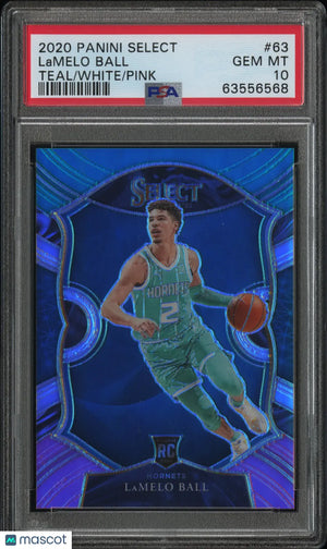 Lamelo Ball RC /49 PSA 10 Rookie 2020-21 Select Teal White Pink 