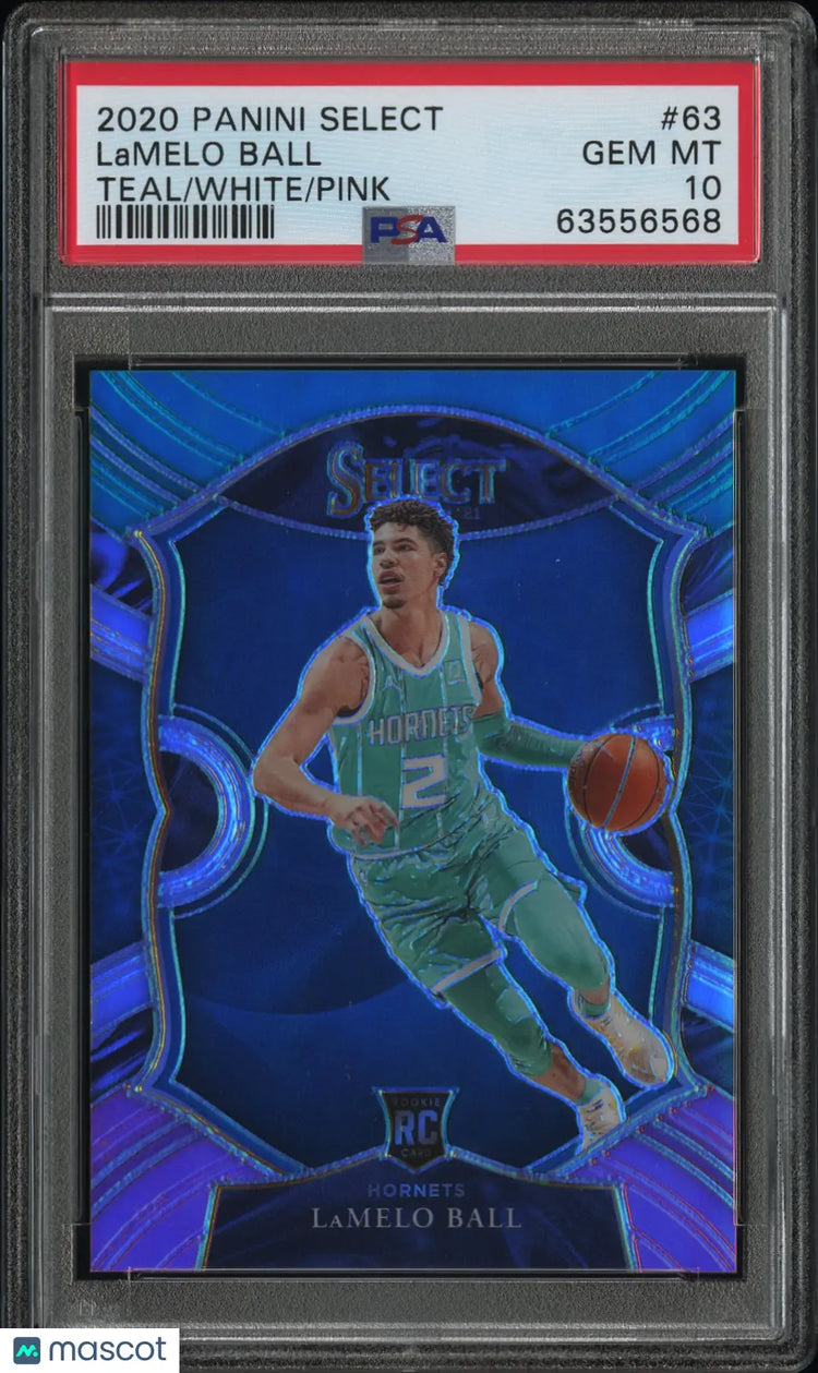 Lamelo Ball RC /49 PSA 10 Rookie 2020-21 Select Teal White Pink 