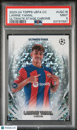Lamine Yamal PSA 9 RC Rookie 2023-24 Ultimate Stage Topps UEFA Chrome 