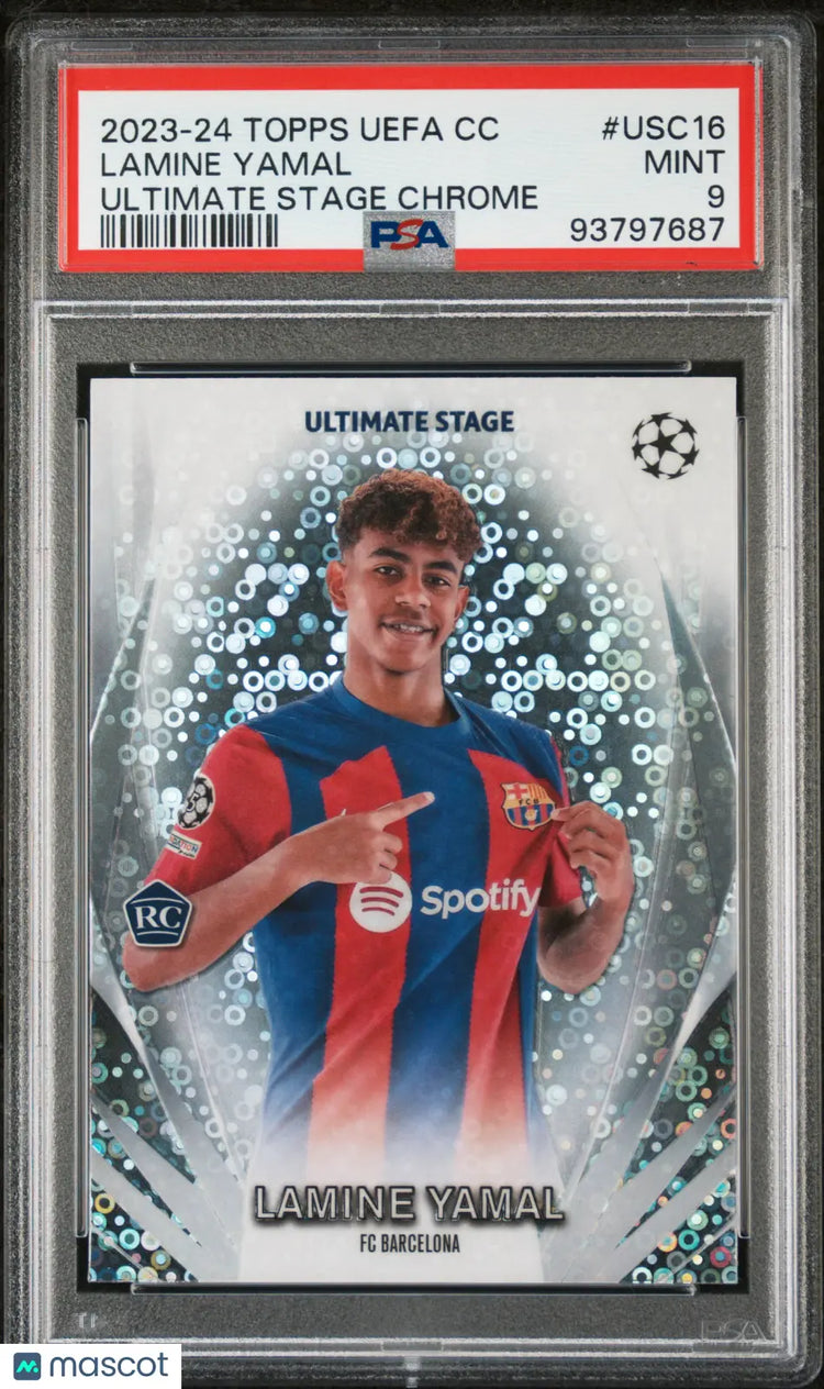 Lamine Yamal PSA 9 RC Rookie 2023-24 Ultimate Stage Topps UEFA Chrome 