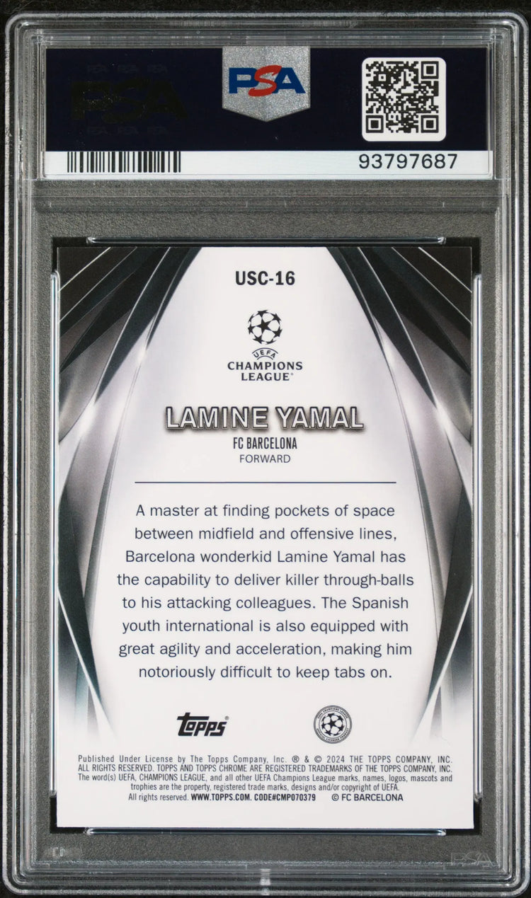 Lamine Yamal PSA 9 RC Rookie 2023-24 Ultimate Stage Topps UEFA Chrome 