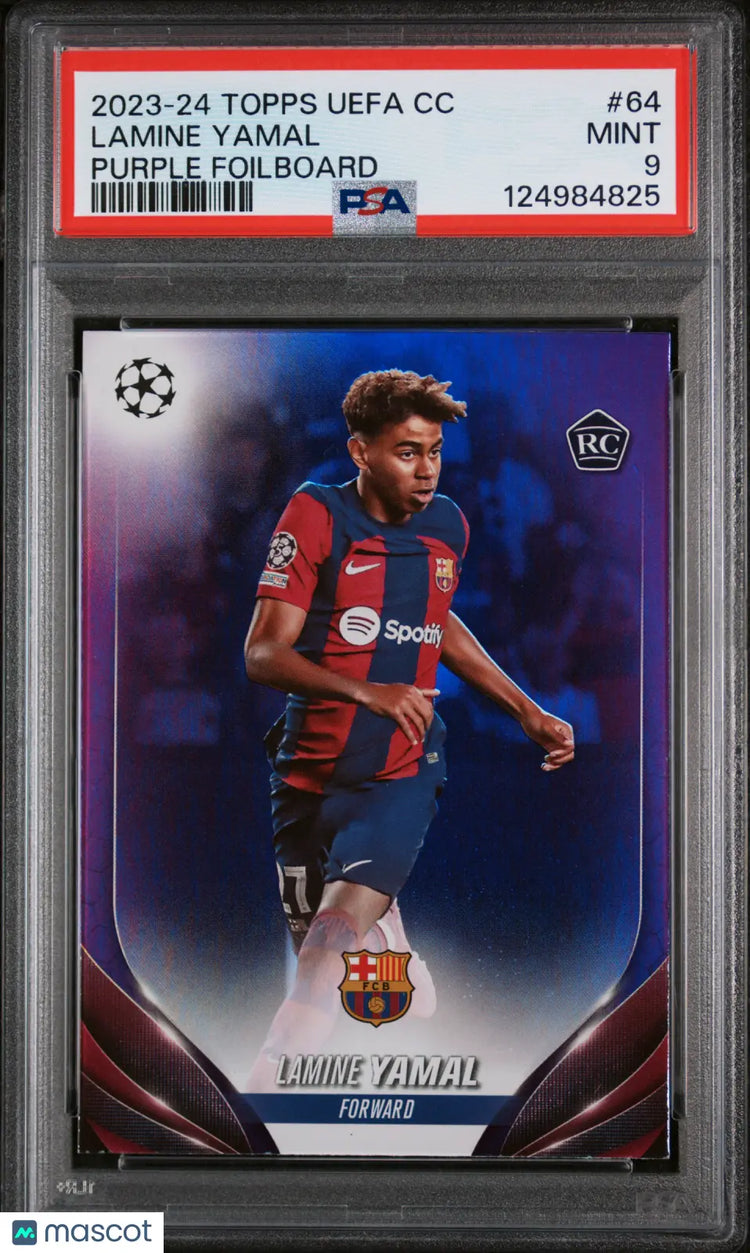 Lamine Yamal RC /299 Rookie Purple Foilboard PSA 9 2023-24 Topps UEFA UCC 