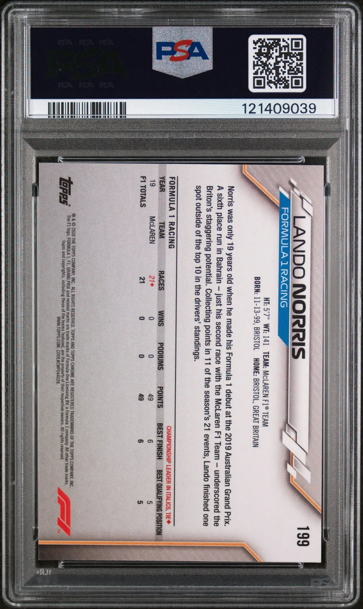 Lando Norris Rookie PSA 9 RC 2020 Topps Chrome F1 Formula 1 #199 Freshest 