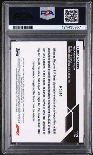 Lando Norris #112 Gold Wave PSA 9 /50 2023 Topps Chrome Formula 1 F1 