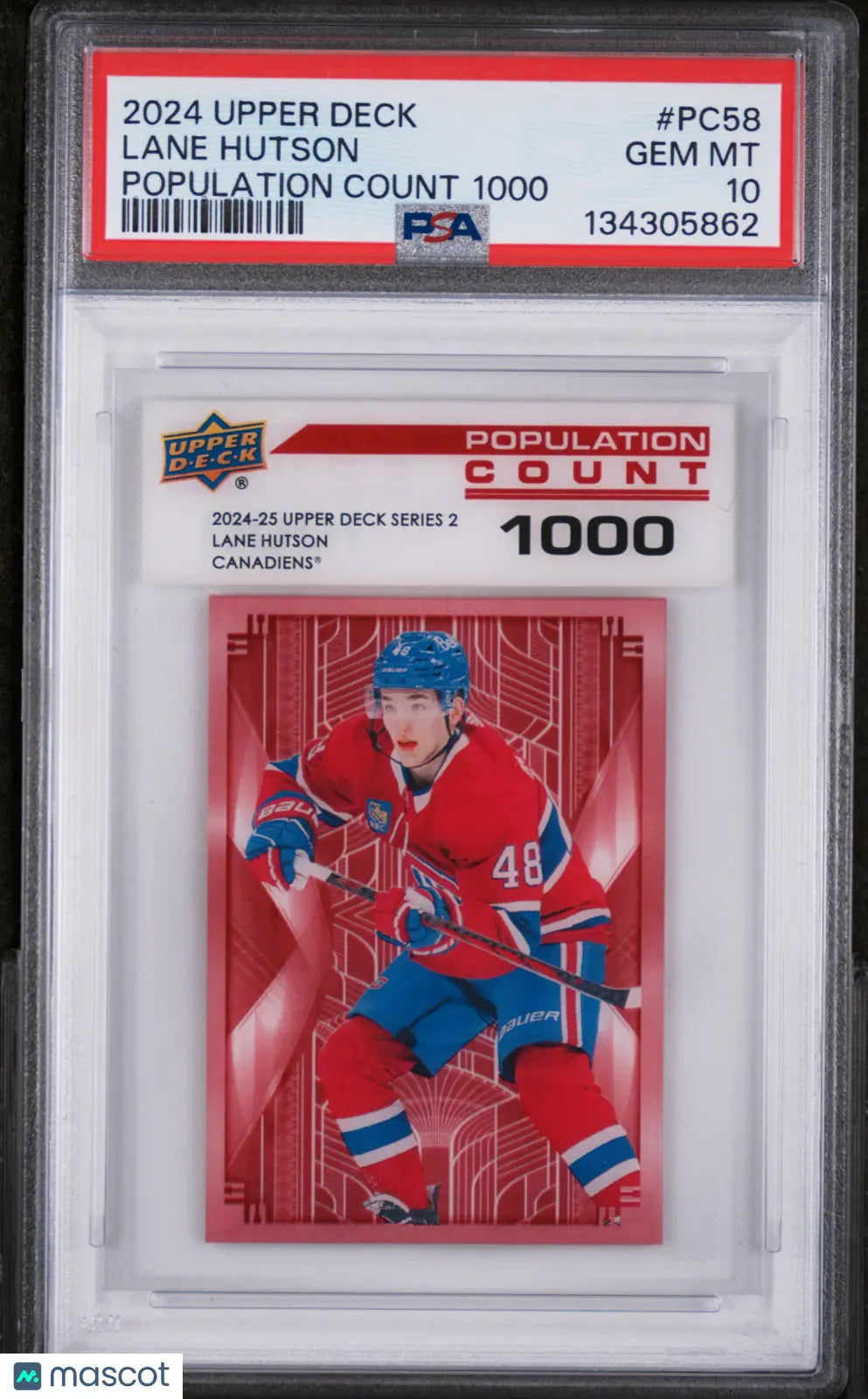 Lane Hutson /1000 PSA 10 RC Rookie 2024-25 Upper Deck Population Count 1000 