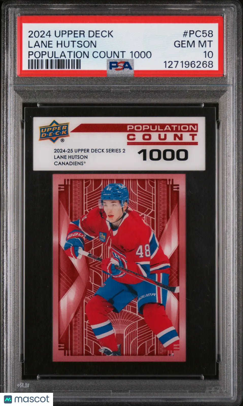 Lane Hutson Population Count 1000 PSA 10 RC Rookie 2024-25 24-25 UD Upper Deck 