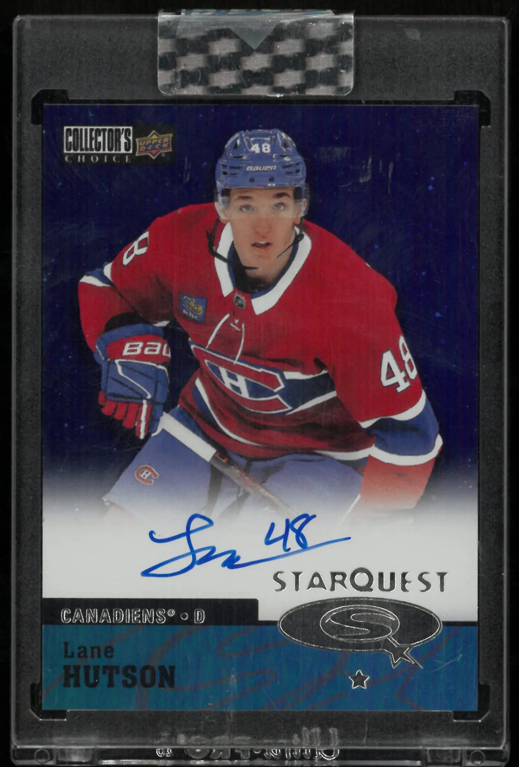 Lane Hutson RC Auto Starquest Rookie UD Clear Cut 2024-25 