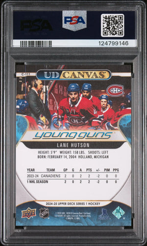 Lane Hutson Young Guns PSA 10 RC Rookie 2024-25 24-25 UD Upper Deck CANADIENS 