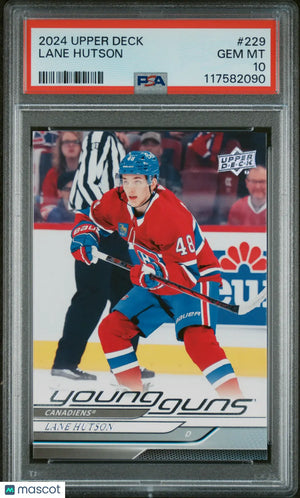 Lane Hutson Young Guns RC Rookie 2024-25 UD 24-25 PSA 10 Canadiens 