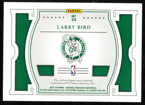Larry Bird Dual Jersey /75 Game Gear National Treasures CELTICS 