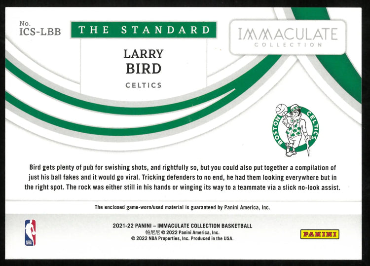 Larry Bird Jersey /25 Standard Immaculate CELTICS 2021-22 
