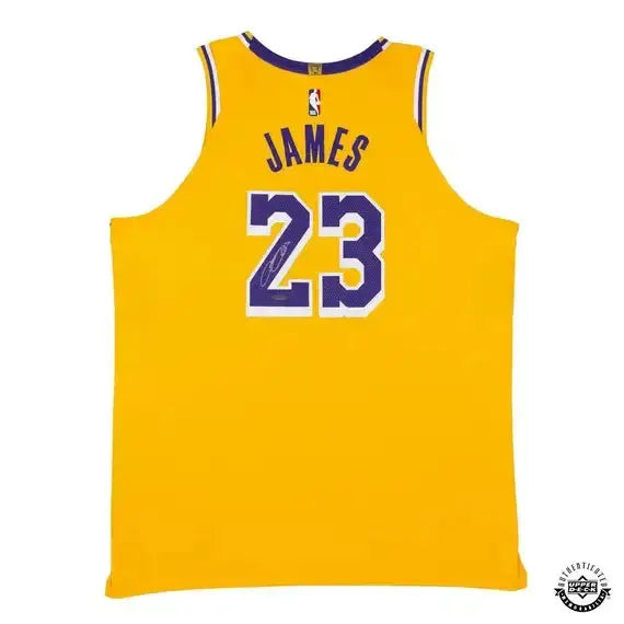 LeBron James Autographed Los Angeles Lakers Icon Edition Authentic Nike Jersey 