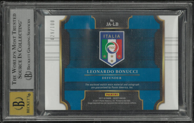 Leonardo Bonucci /100 BGS 8.5 Auto 10 Autograph 2017-18 Select Jersey 