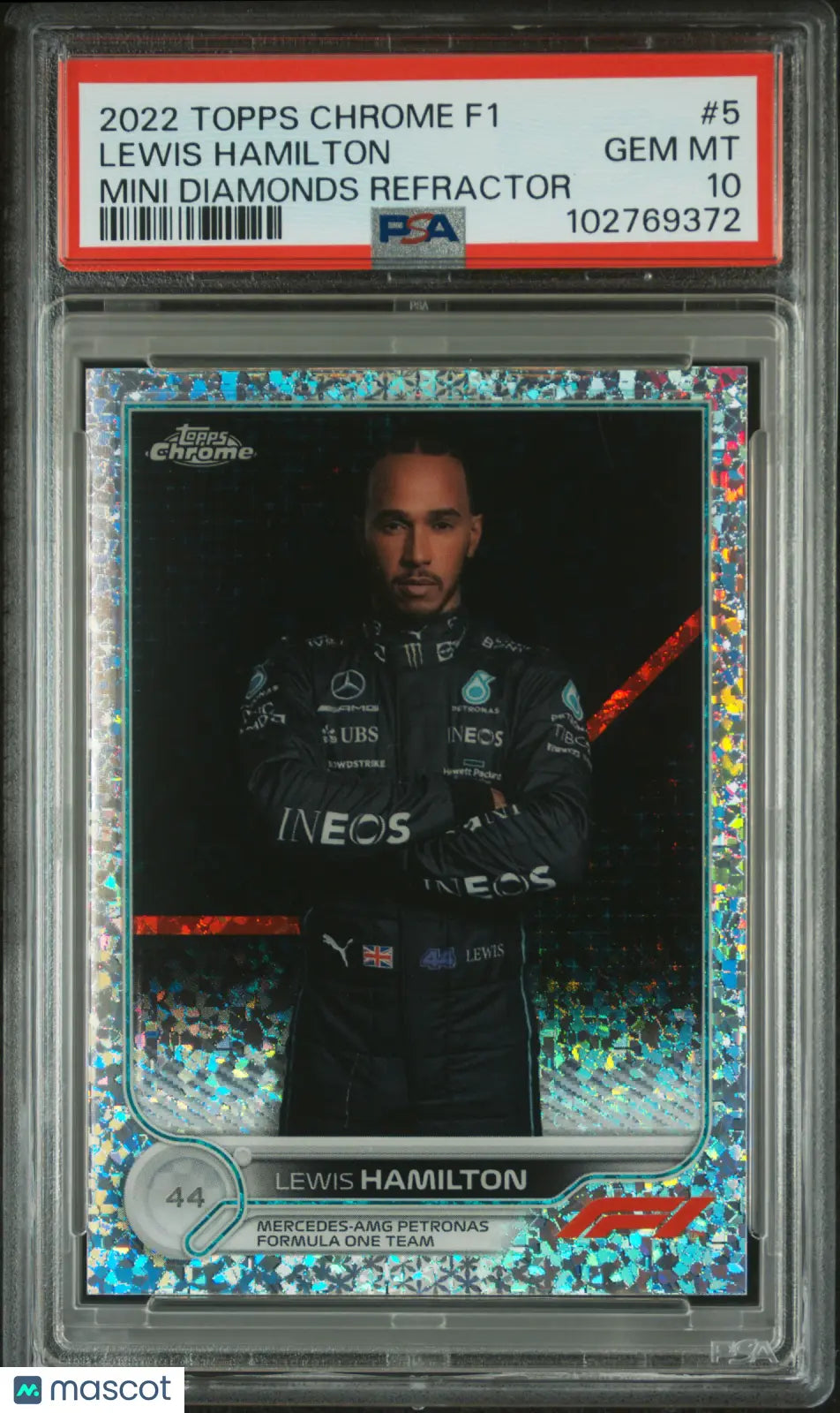 Lewis Hamilton /299 Mini Diamonds Refractor PSA 10 2022 Topps Chrome F1 