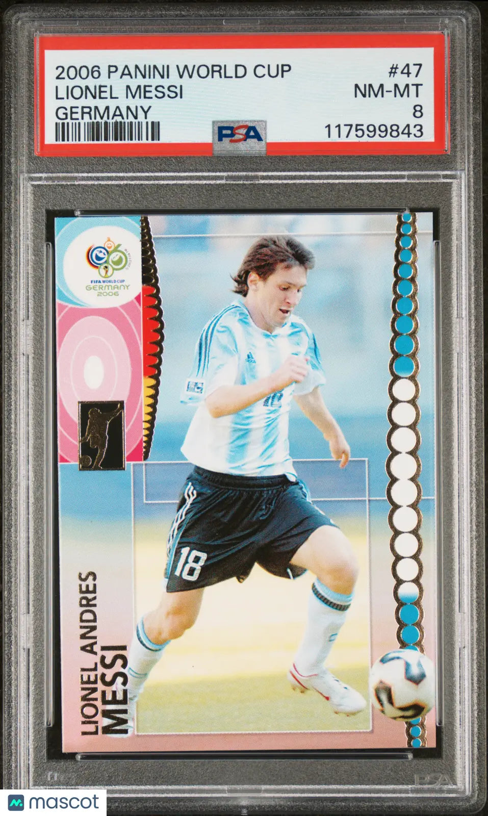 Lionel Messi 2006 Panini World Cup Germany #47 PSA 8 