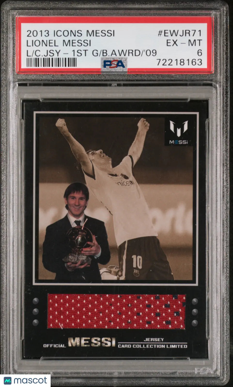 Lionel Messi Jersey PSA 6 OFFICIAL 2013 Icons 1st Golden Ball Ballon D'Or 