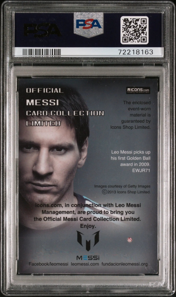 Lionel Messi Jersey PSA 6 OFFICIAL 2013 Icons 1st Golden Ball Ballon D'Or 
