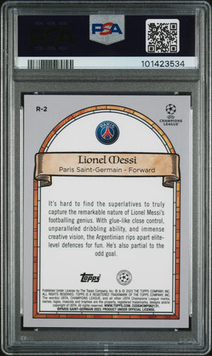 Lionel Messi Renaissance PSA 9 2022-23 Merlin Chrome UCC Paris #R2 SP Topps 