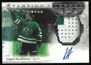 Logan Stankoven /35 Patch Auto Starting a Legacy UD Cup 2024-25 