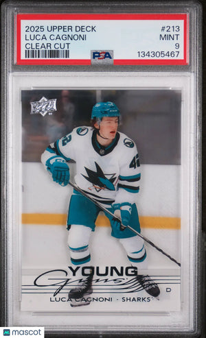 Luca Cagnoni Clear Cut Young Guns RC Rookie PSA 9 2025-26 Upper Deck UD 