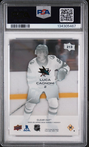 Luca Cagnoni Clear Cut Young Guns RC Rookie PSA 9 2025-26 Upper Deck UD 