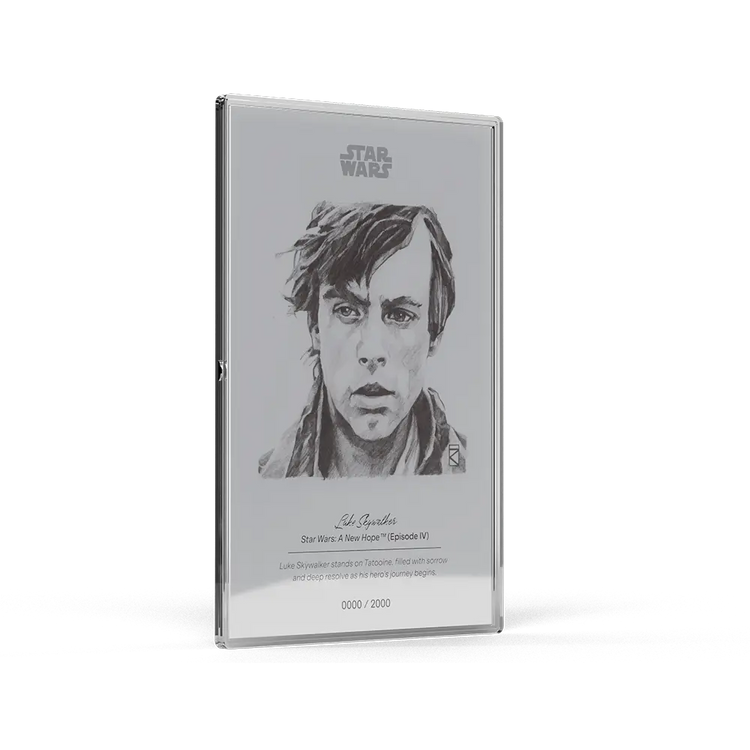 Luke Skywalker Sketch Art Silver Foil 