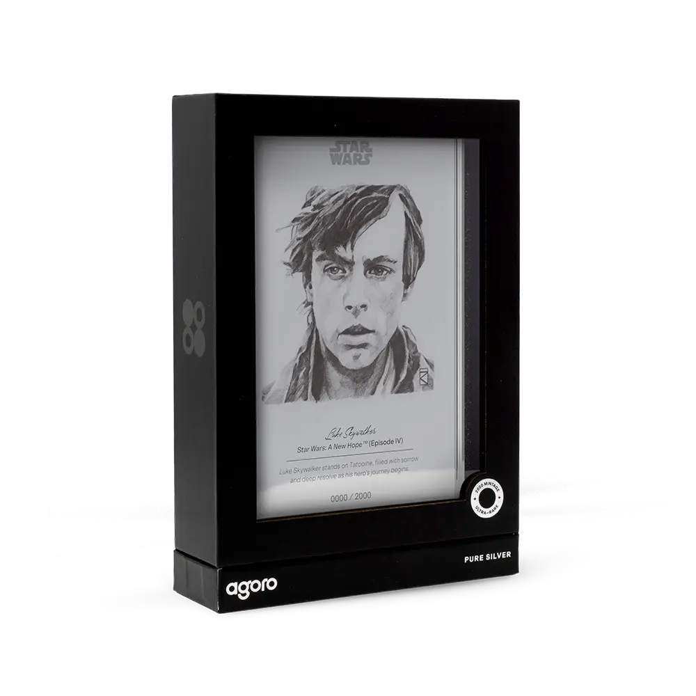 Luke Skywalker Sketch Art Silver Foil 
