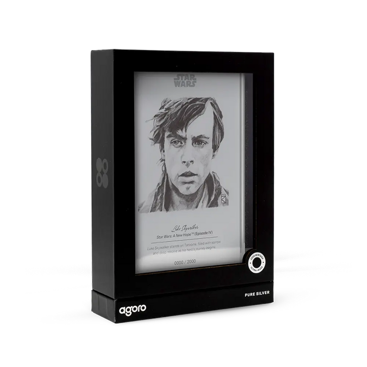 Luke Skywalker Sketch Art Silver Foil 